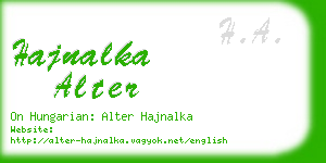 hajnalka alter business card